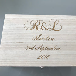 Personalised Wedding Gift Box With 2 Personalised Champagne Flutes