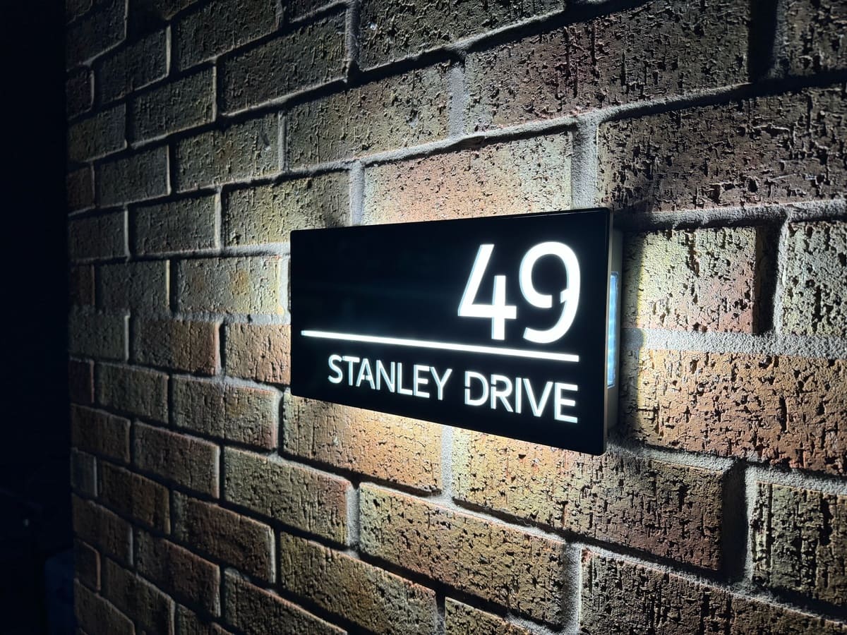 Illuminated house sign 1, Hardwired - One Of A Kind Design UK
