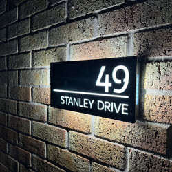 Illuminated house sign 1, Hardwired