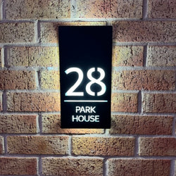 Illuminated House Sign, Hardwired - Portrait