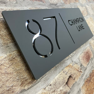 Contemporary House Sign, Modern Floating Acrylic  House Sign