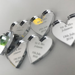 Personalised Mr & Mrs Love Hearts Wedding Table Decorations