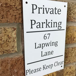 Personalised No Parking Sign