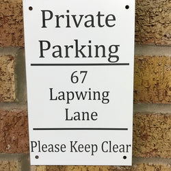 Personalised No Parking Sign