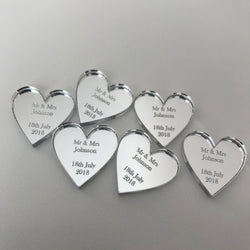 Personalised Mr & Mrs Love Hearts Wedding Table Decorations