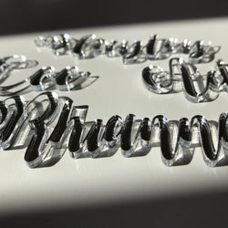 Personalised Mirrored Acrylic Place Names.