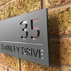 Modern Contemporary Floating Acrylic House Sign 30 x 15cm