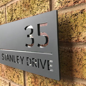 Modern Contemporary Floating Acrylic House Sign 30 x 15cm