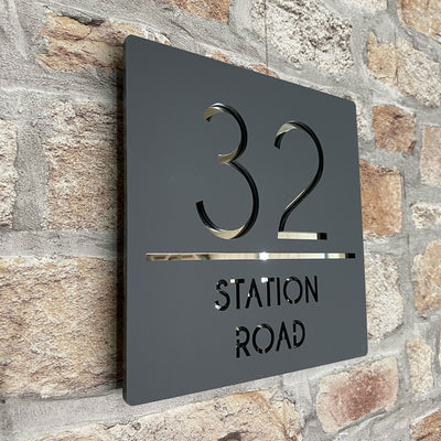 Contemporary Square House Sign