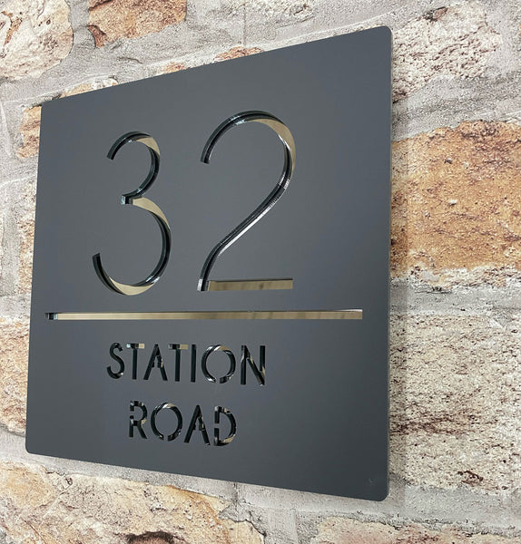 Contemporary Square House Sign - One Of A Kind Design UK