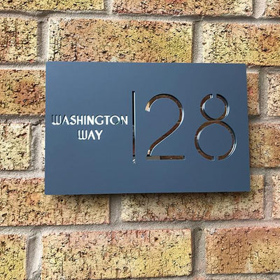 Contemporary House Sign 28x18cm